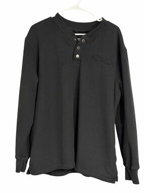 SMITH'S Men’s sz XXL Black Sherpa-Lined Waffle Knit Henley